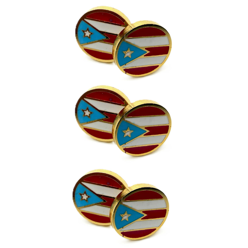 Stainless Steel and enamel Puerto Rico Flag Earrings