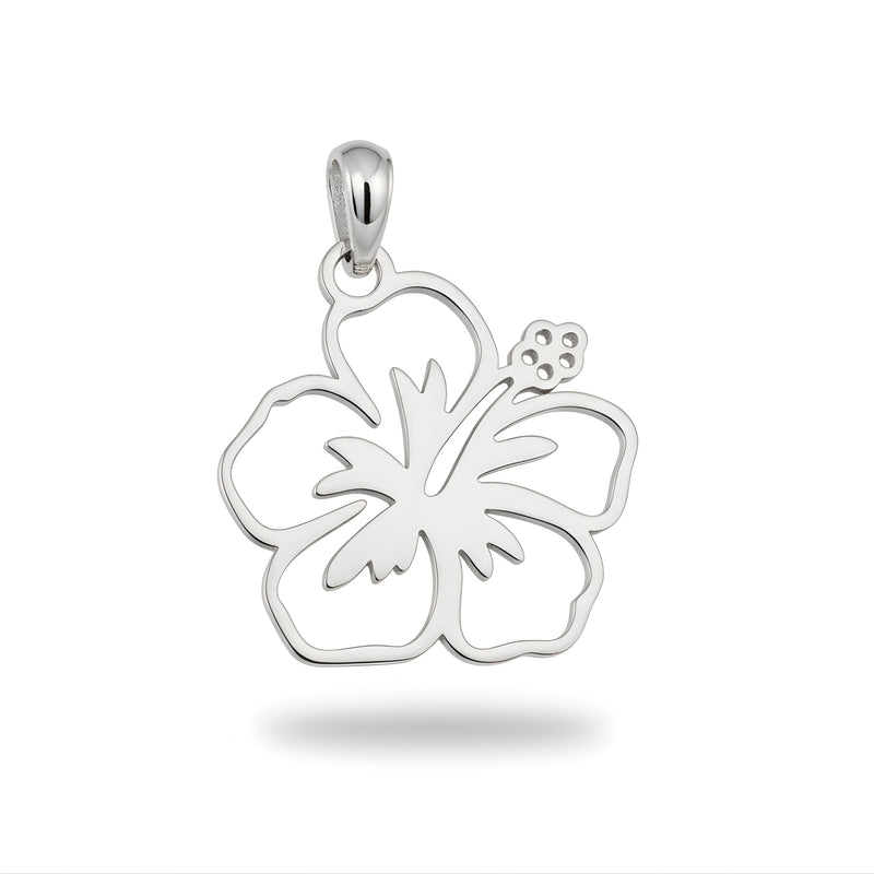 Stainless Steel Silver Maga Flower Hollow Pendant