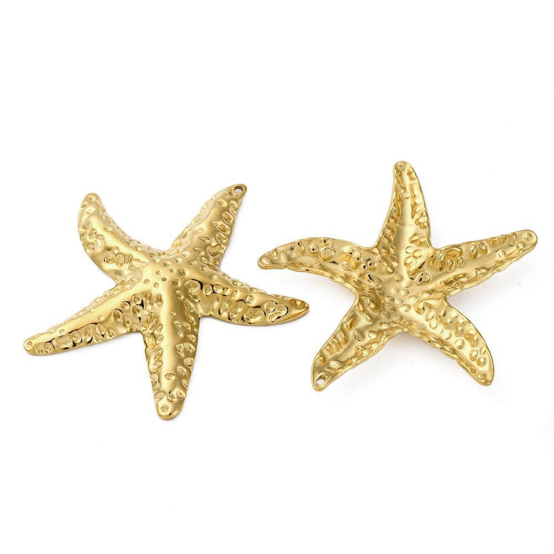 Stainless Steel Gold StarFish Charm/Pendant