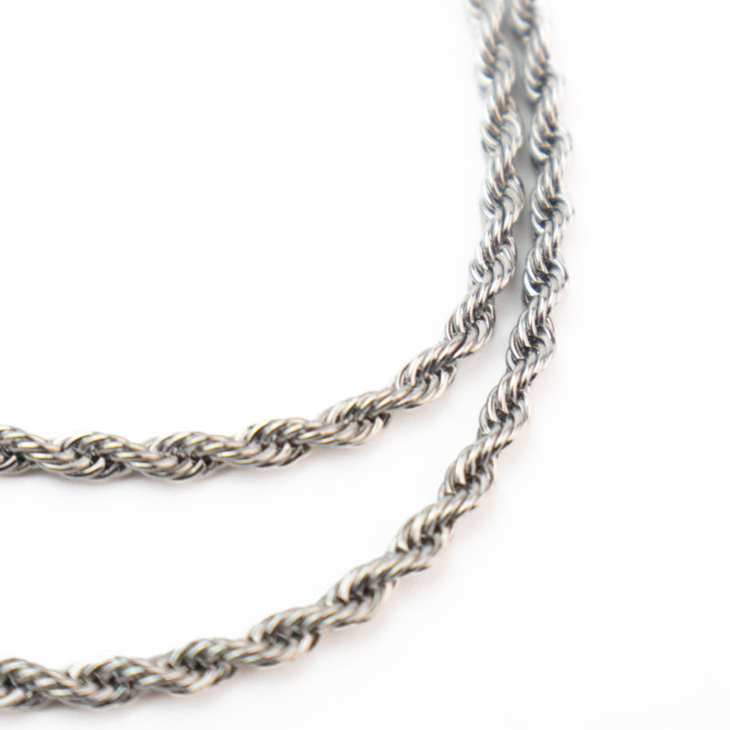 18k Gold Plated Stainless Steel Twisted Rope Chain Necklace