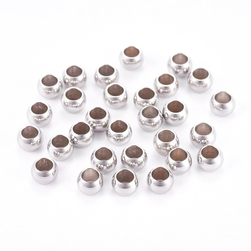 Stainless Steel Smooth Round Spacer Beads