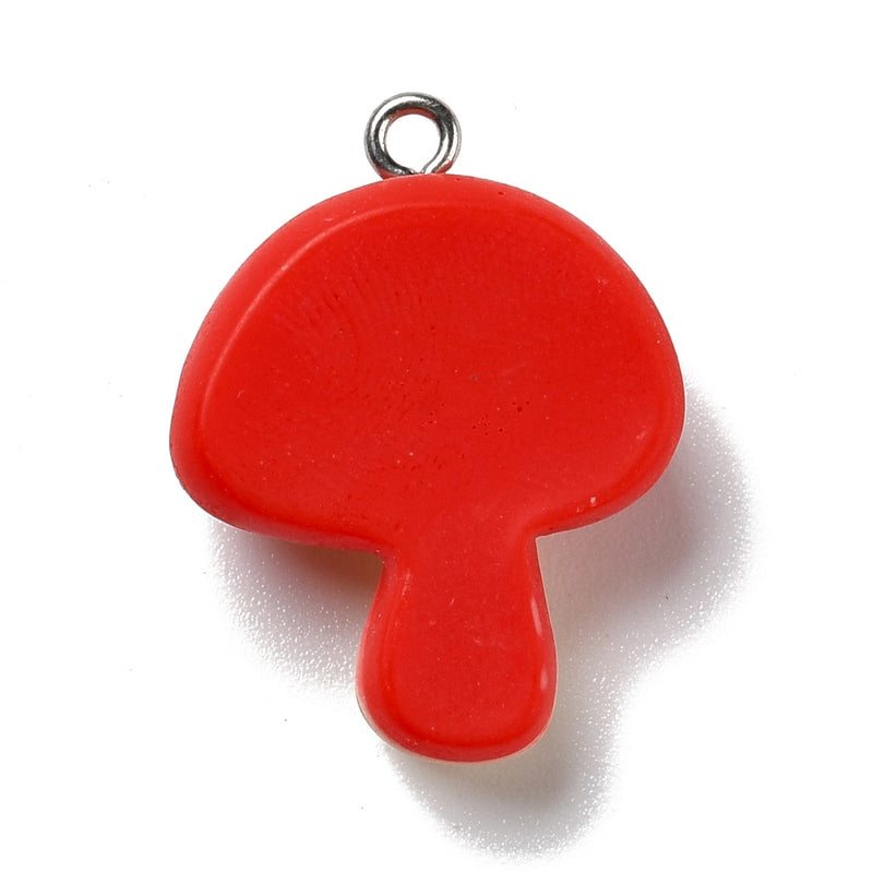 Opaque Resin Red Mushroom Charm