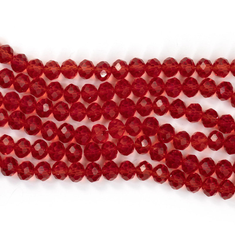 Abacus Bead Strand (Clear Red)