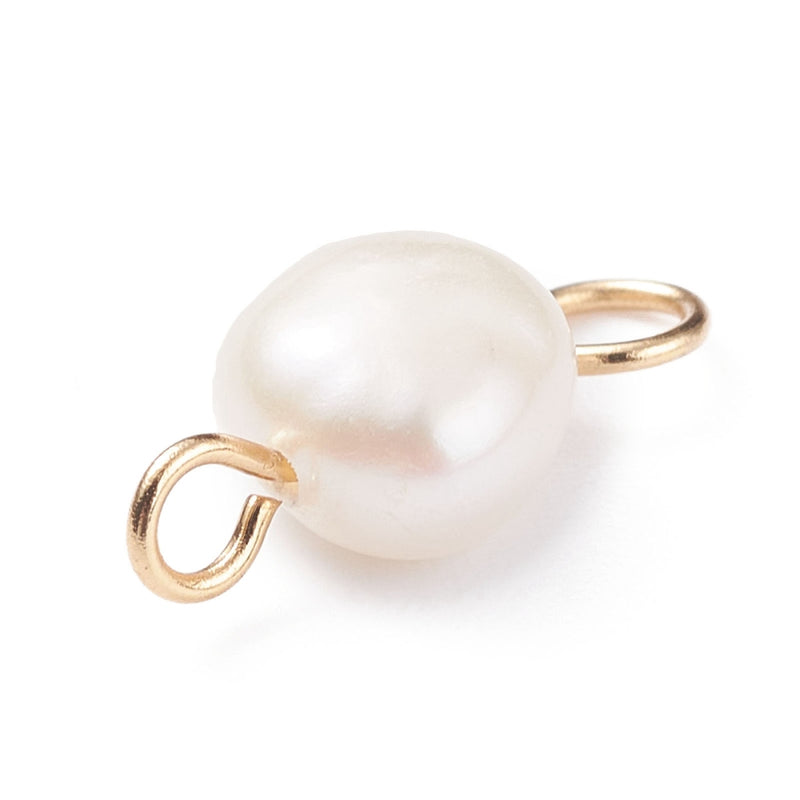 Fresh Water Pearl with Stainless Steel Gold Connector