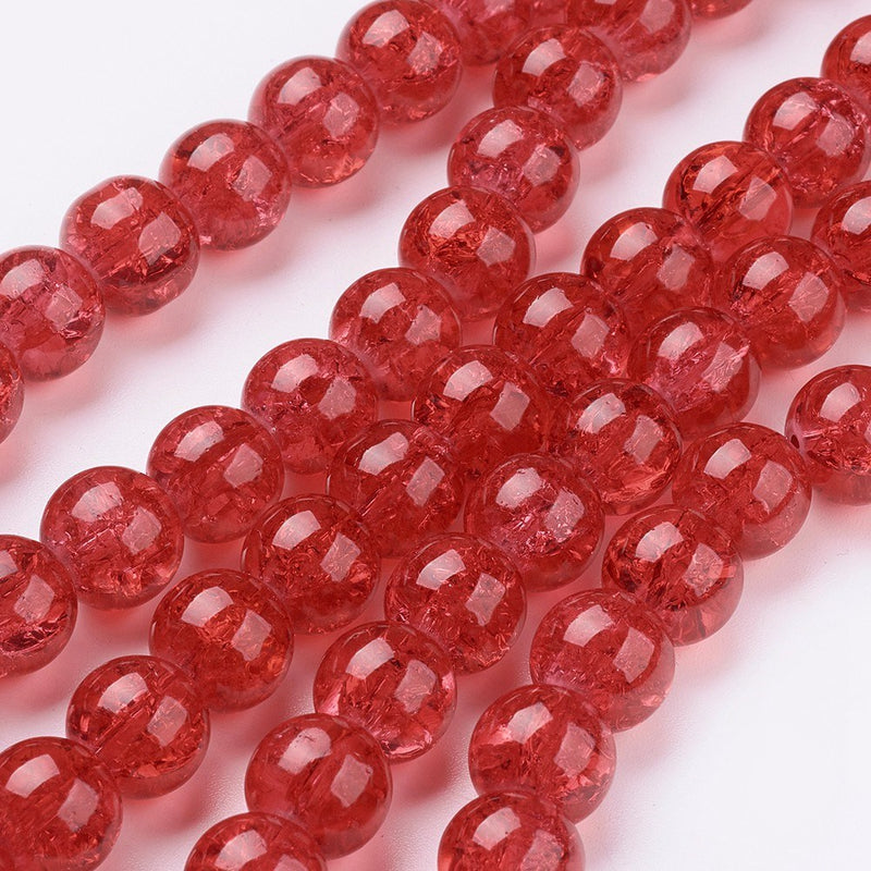 Cracked Glass Round Bead Strands (10mm)