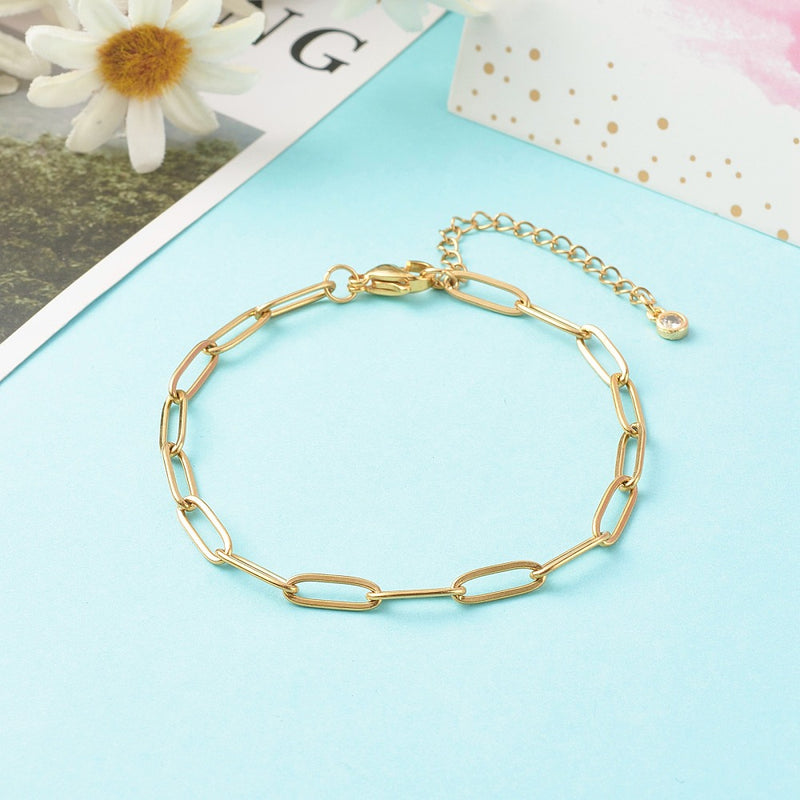 Stainless Steel Paperclip Chain Bracelet