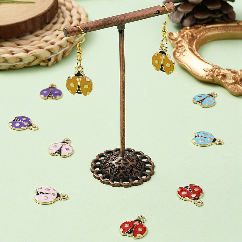 Alloy Enamel Ladybug Charms