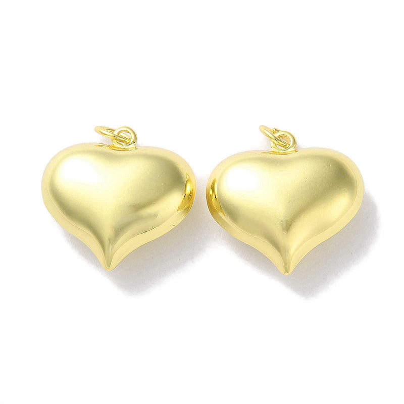 18K Gold Plated Puffed Heart Pendant