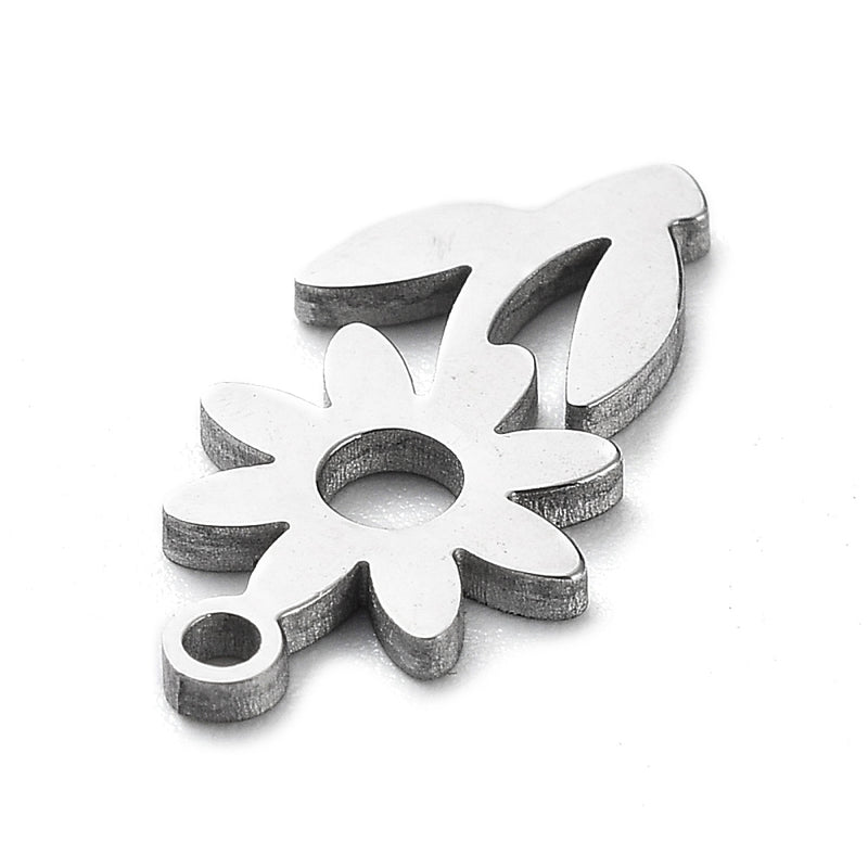 Stainless Steel Flower Charm