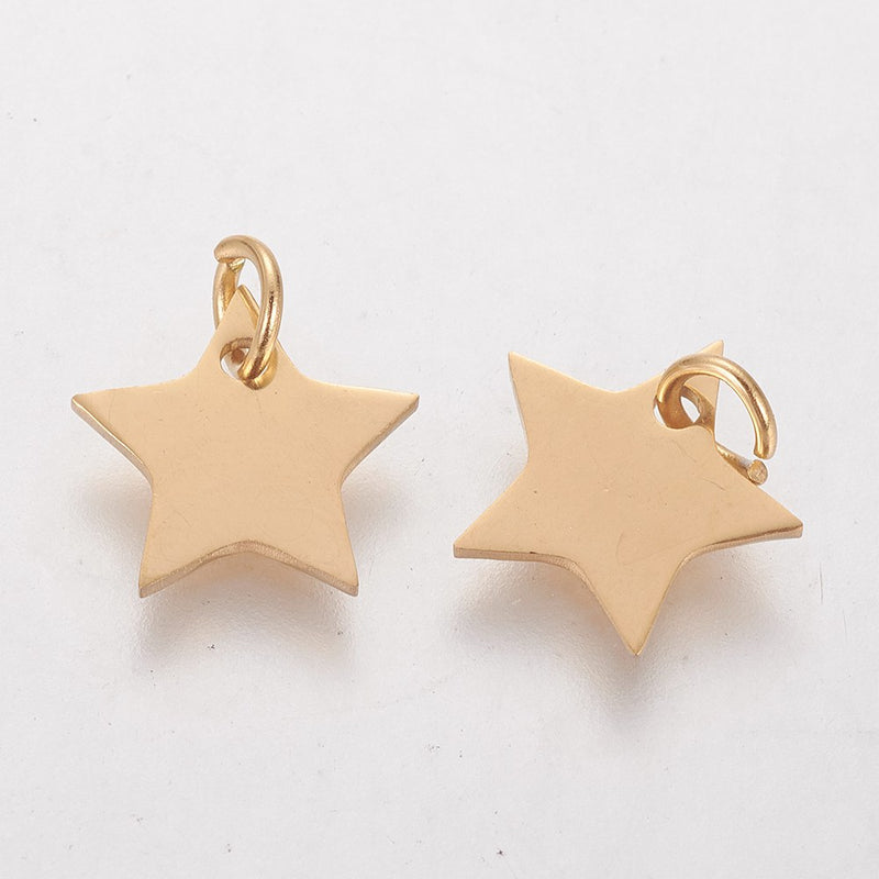 Stainless Steel Star Charm with Jump Ring