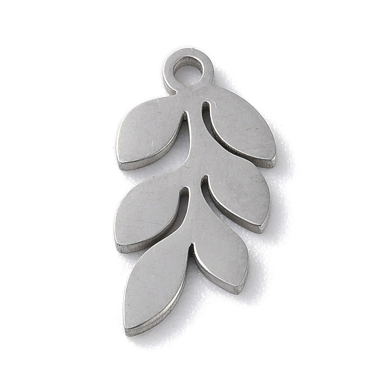 Stainless Steel Hanging Tiny Leaves Charm