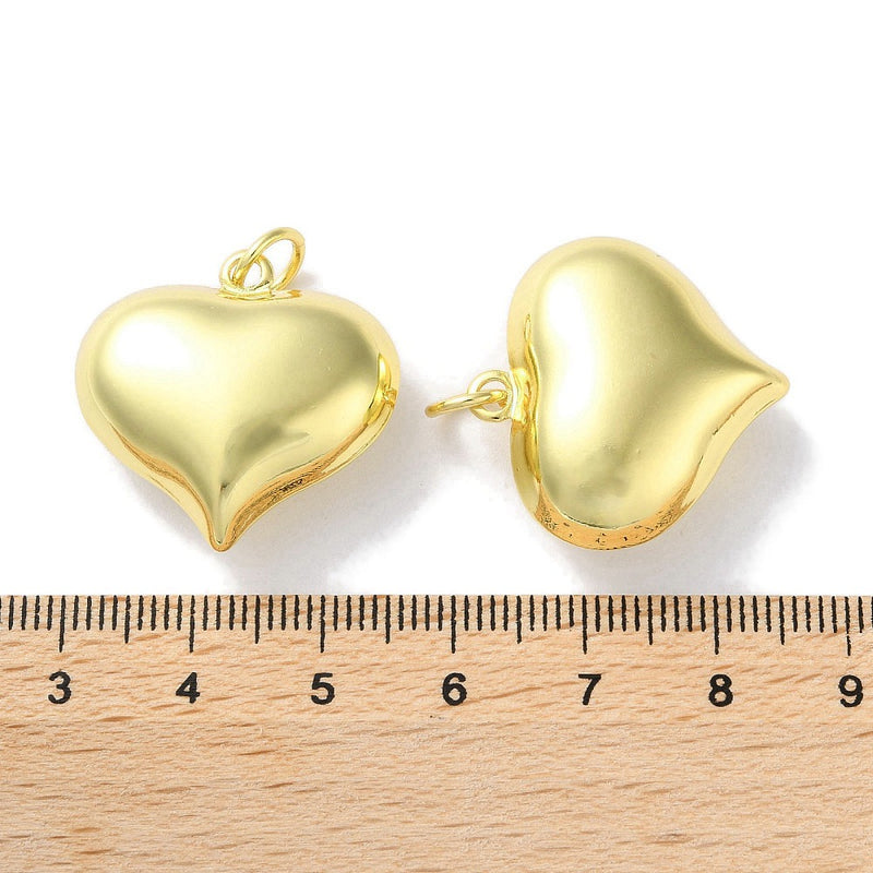 18K Gold Plated Puffed Heart Pendant