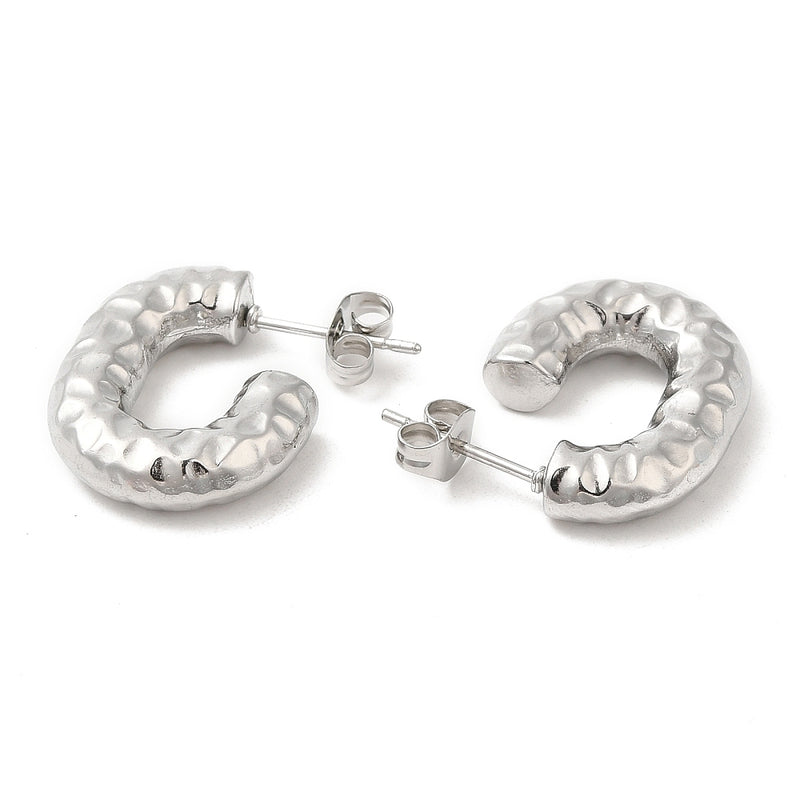 Stainless Steel Chunky Stud Earrings