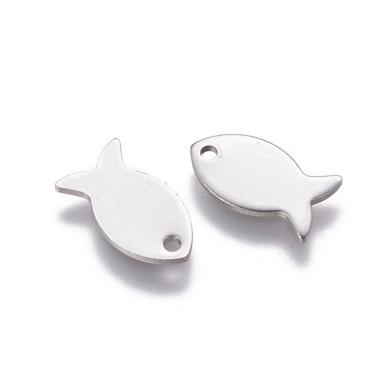 Stainless Steel Fish Charm (20 pcs)