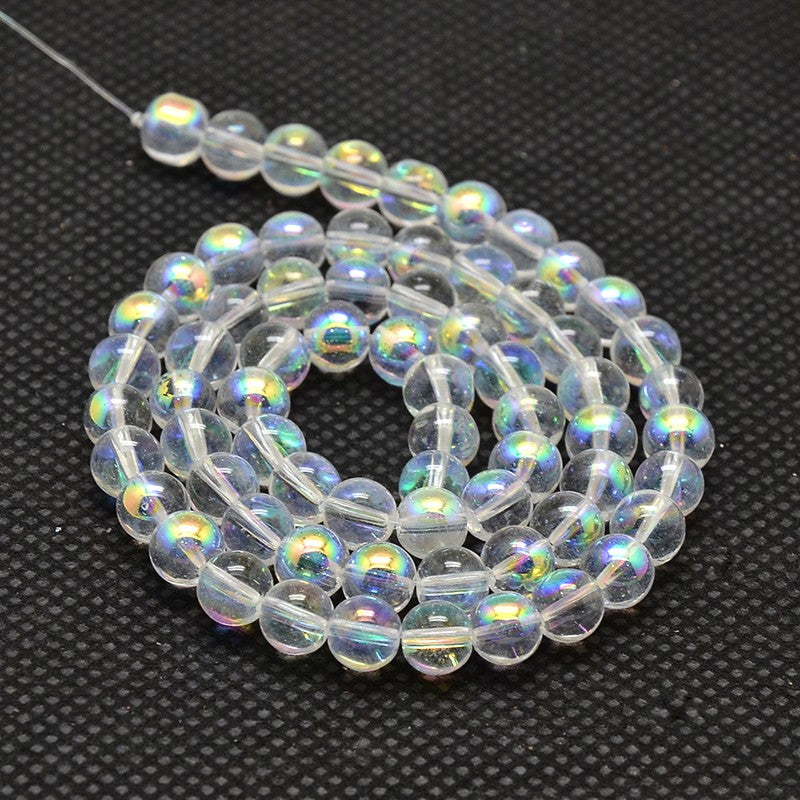 Electroplated Austrian Crystal Round AB Bead Strand