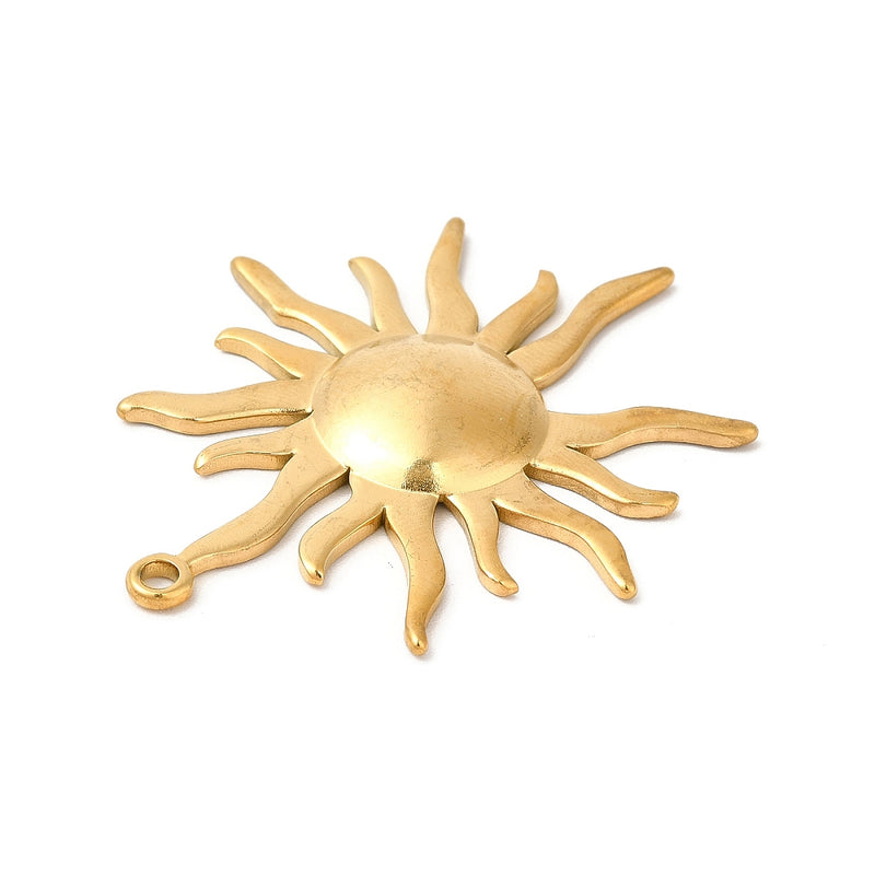 18k Gold Plated Stainless Steel Gold Sun Charm