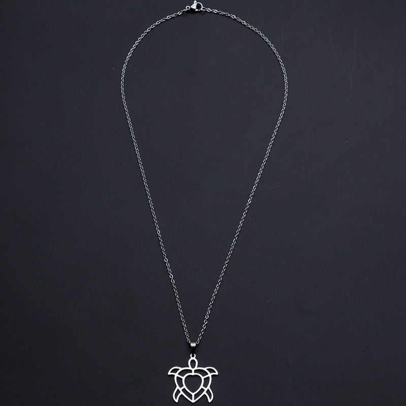 Stainless Steel Chain Necklace with Turtle Pendant