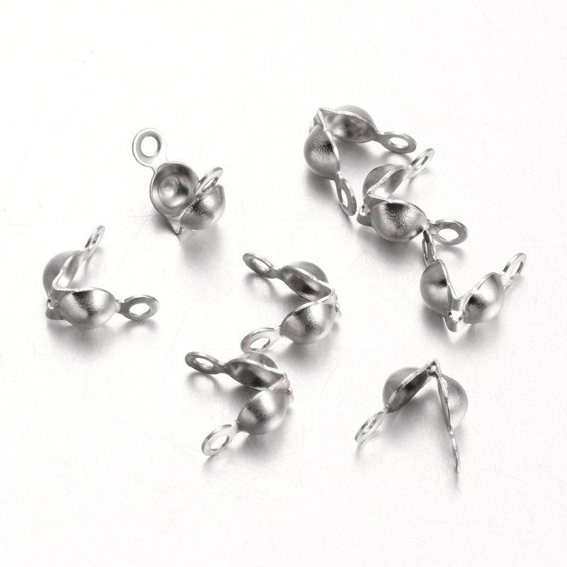 Stainless Steel Cord End Knot Cover Gold (20 PCS)