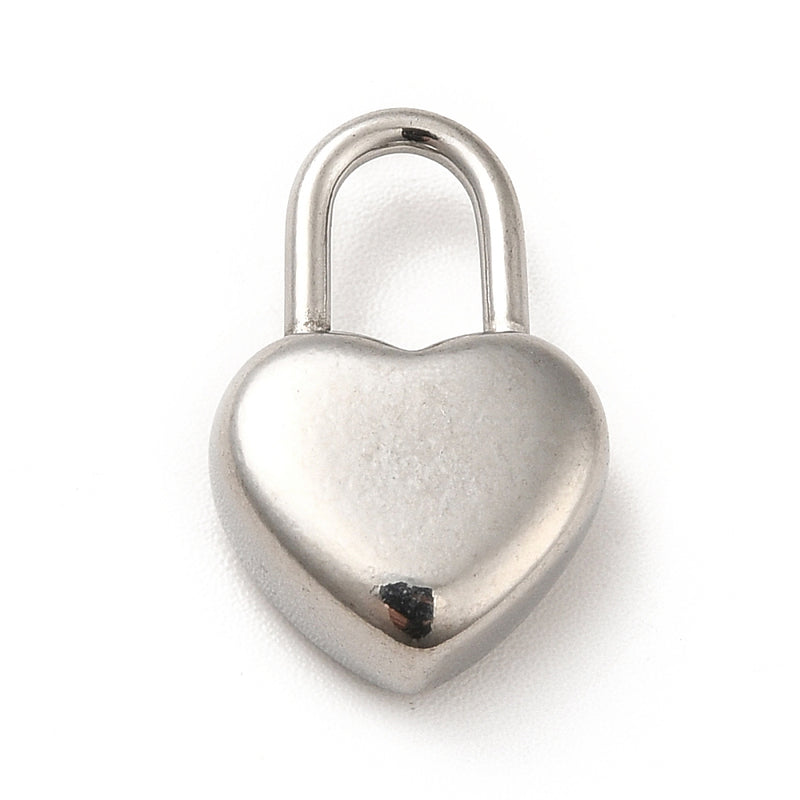Stainless Steel Heart Padlock Pendant