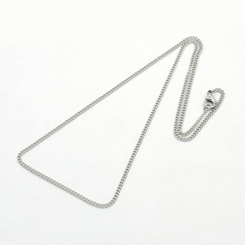 Stainless Steel Curbed Link Chain Necklace (2 pieces)