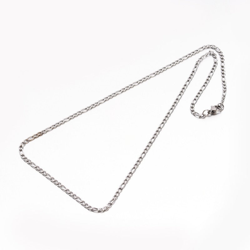 Stainless Steel Mother-Son Link Figaro Chain