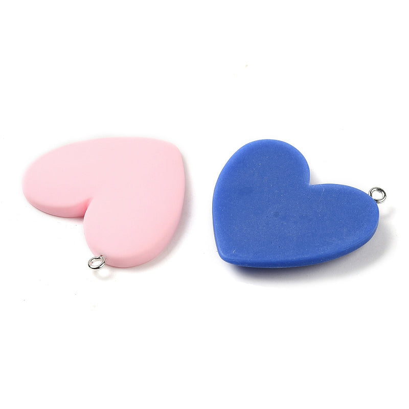 Opaque Resin Heart Charms