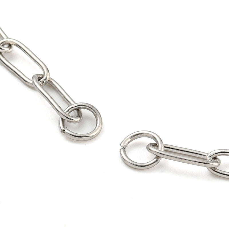 Stainless Steel Paperclip Bracelet with Lobster Claw and Chain Extender