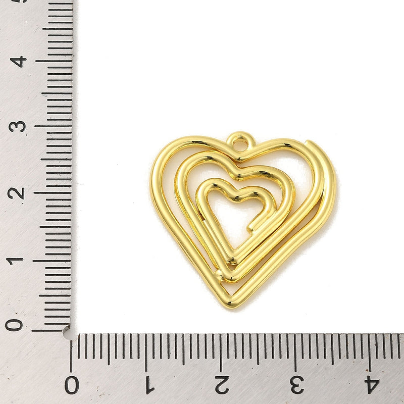 18K Gold Plated Stainless Steel Heart Charm