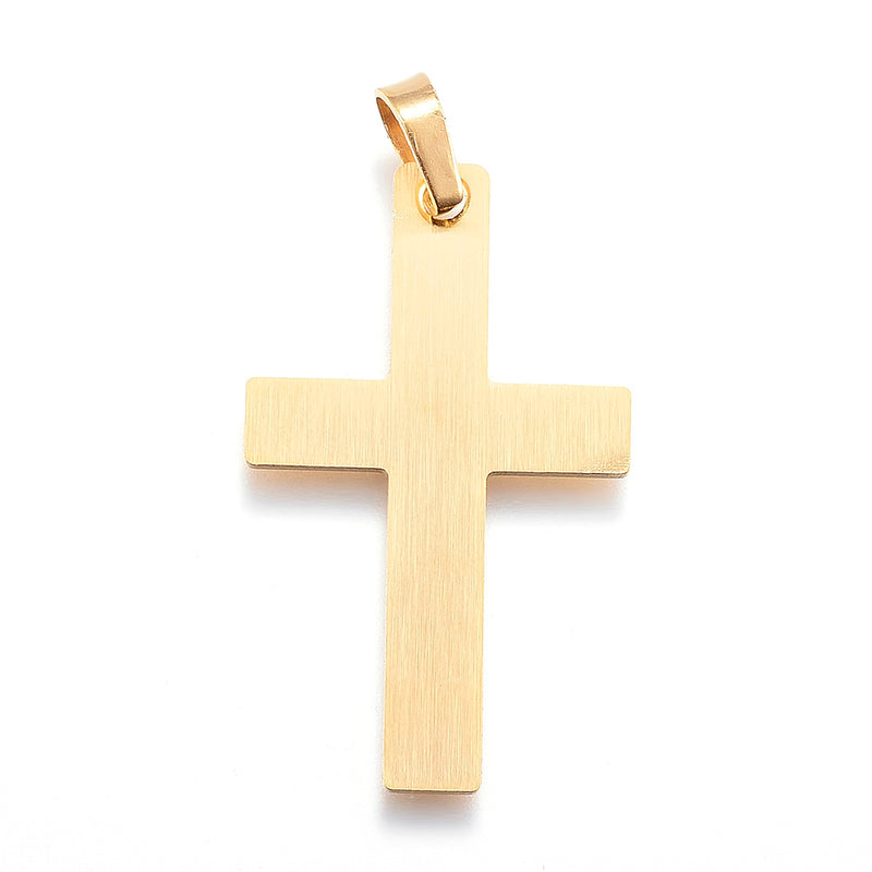 Stainless Steel Latin Gold Cross Pendant