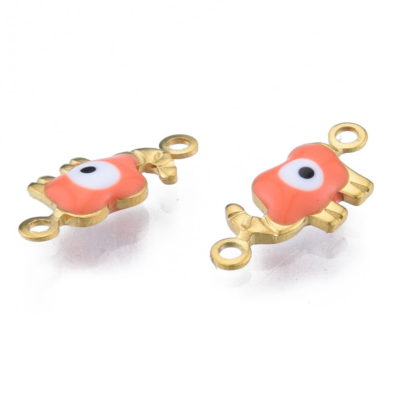 18k Gold Plated Stainless Steel Evil Eye Elephant Conector