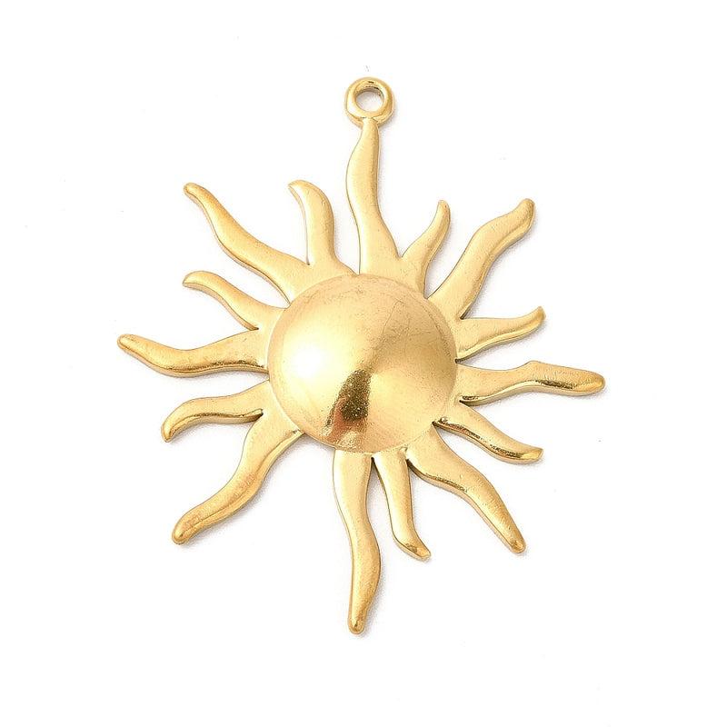 18k Gold Plated Stainless Steel Gold Sun Charm