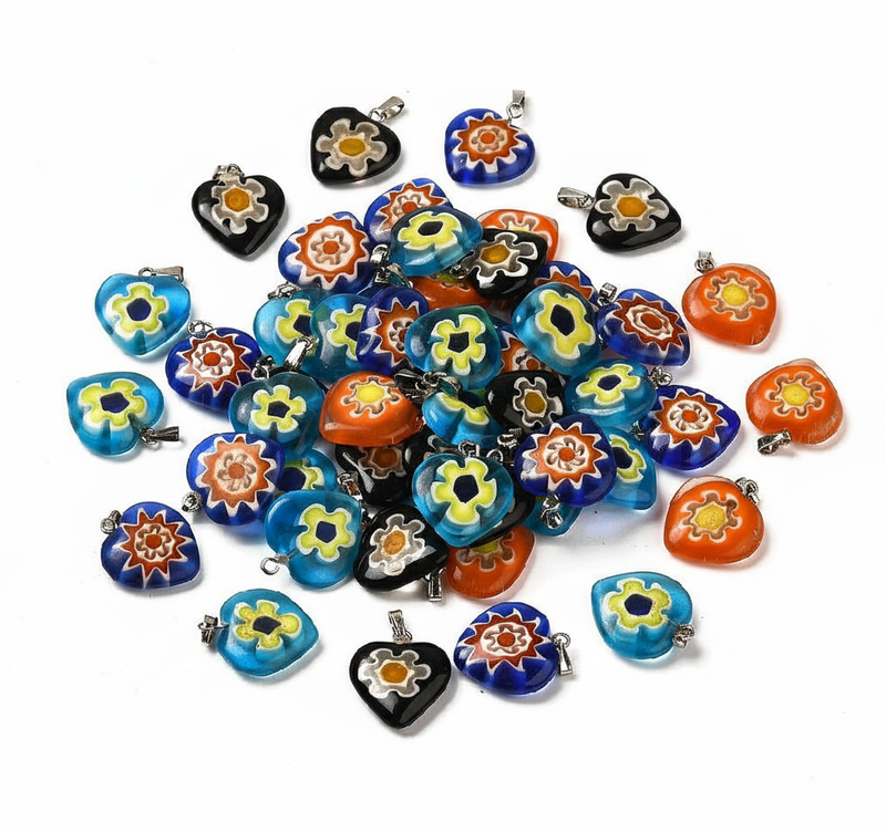 Handmade Millefiori Glass Pendant Mixed Colors