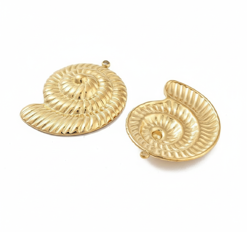 Stainless Steel Gold Shell Pendant 16mm Hole