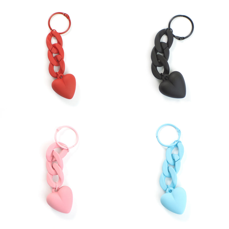 Rubber Heart Keychain with Chain