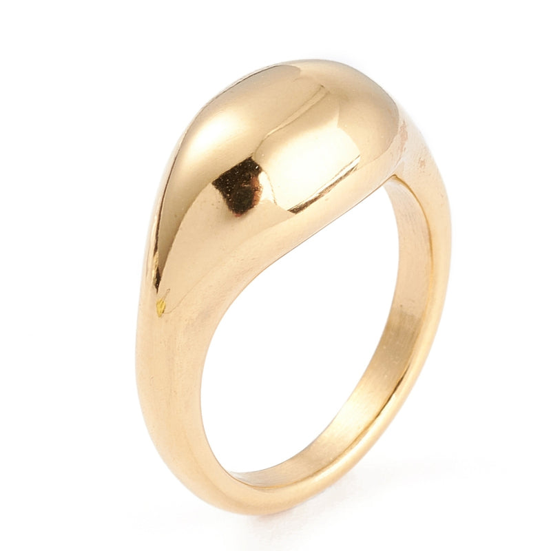 Stainless Steel Gold Round Ring