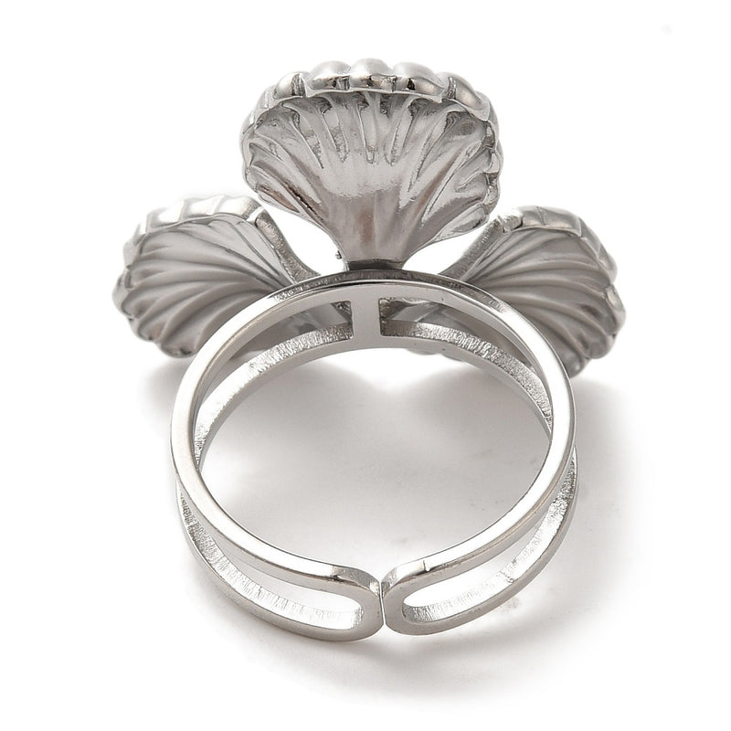 18k Gold Plated Stainless Steel Flower Ring