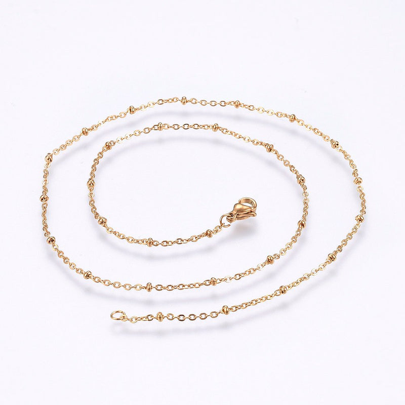 18inch Stainless Steel Beaded Chain Necklaces
