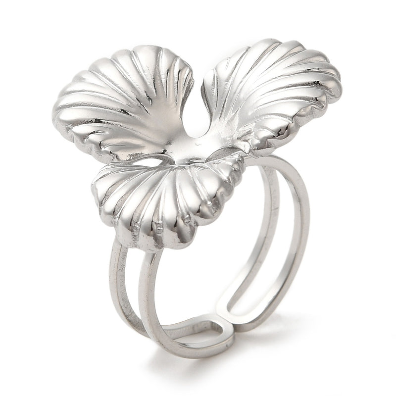 18k Gold Plated Stainless Steel Flower Ring