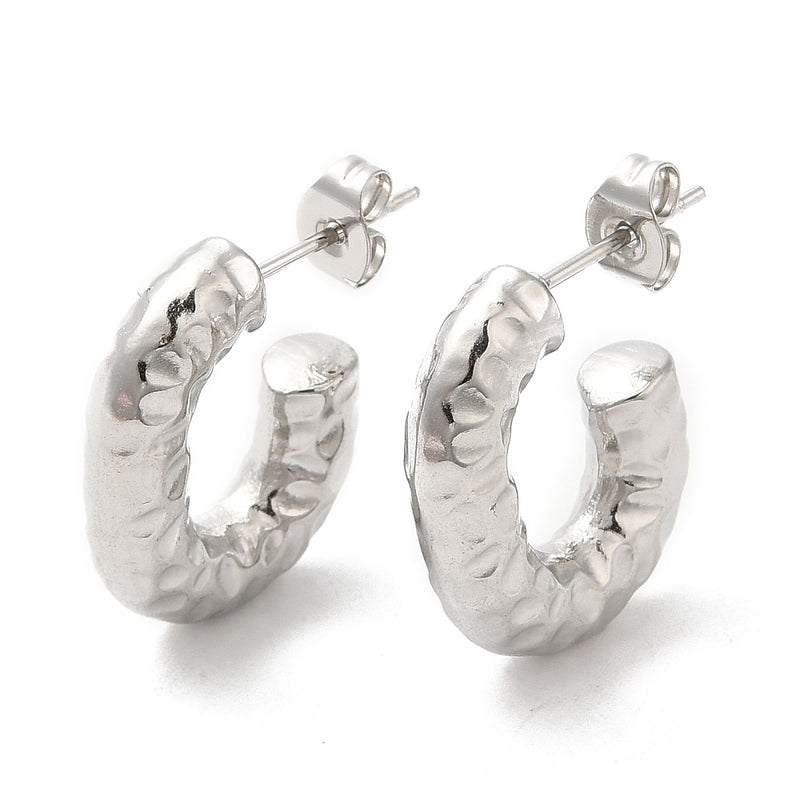 Stainless Steel Chunky Stud Earrings