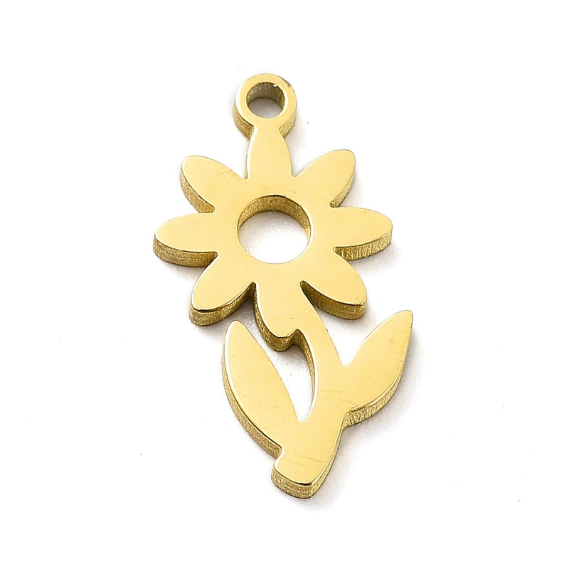 Stainless Steel Flower Charm