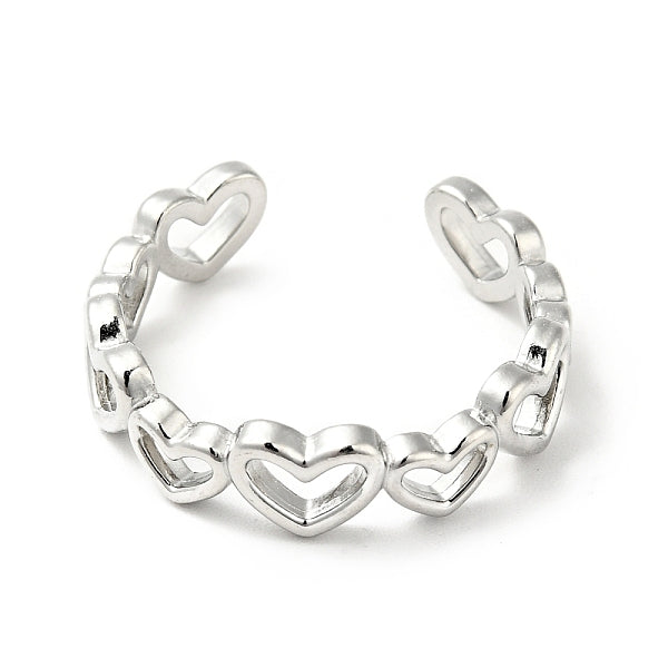 Stainless Steel Adjustable Connecting Heart Ring