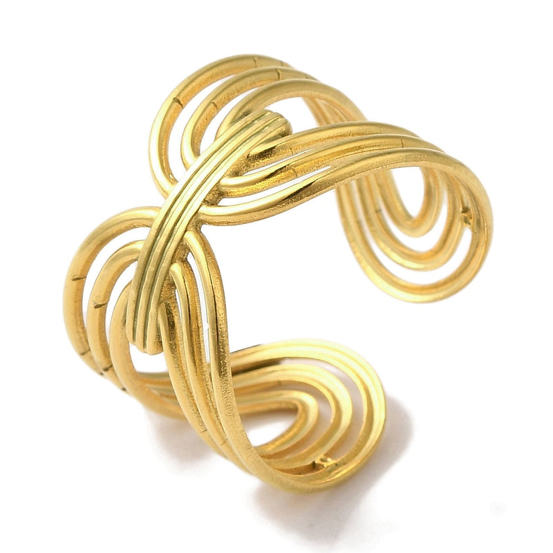 18K Gold Plated Stainless Steel Adjustable Ring