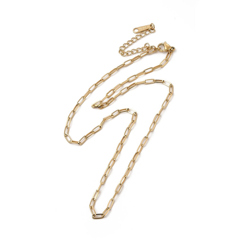 14k Gold Plated Stainless Steel Gold Paperclip chain