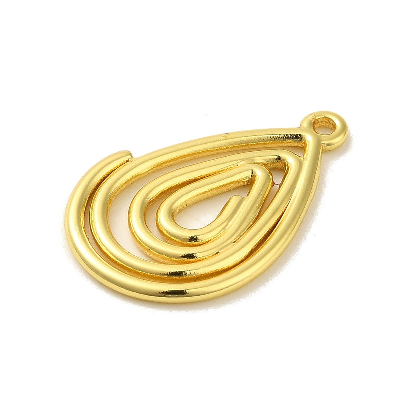 18K Gold Plated Stainless Steel Teardrop Charm