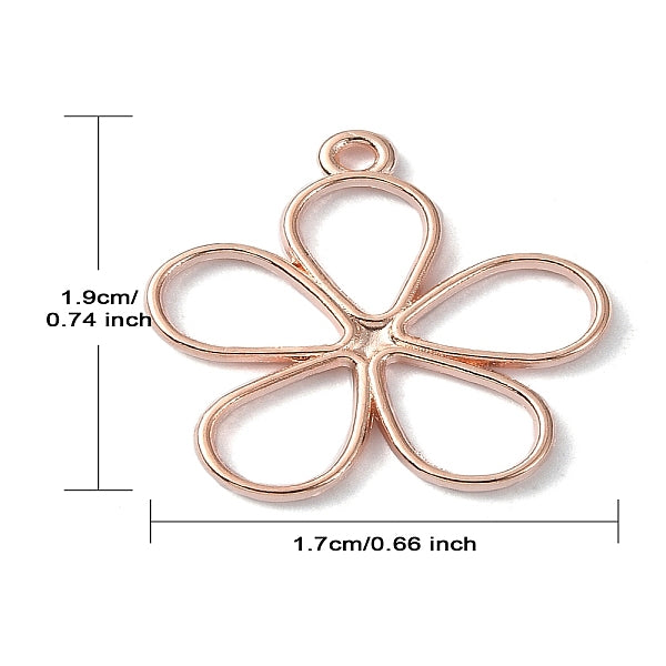 Alloy Gold Hollow Flower Charm