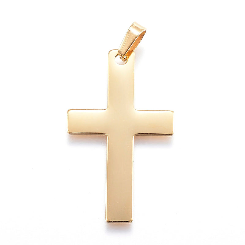 Stainless Steel Latin Gold Cross Pendant