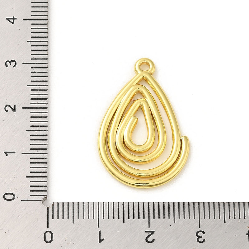 18K Gold Plated Stainless Steel Teardrop Charm