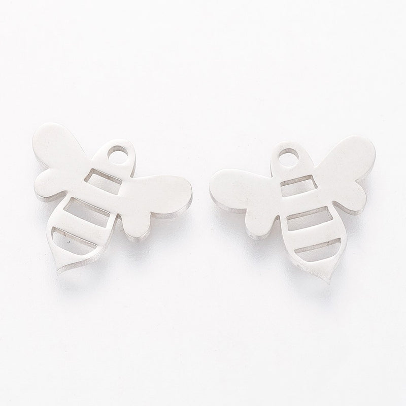 Stainless Steel Bee Charms