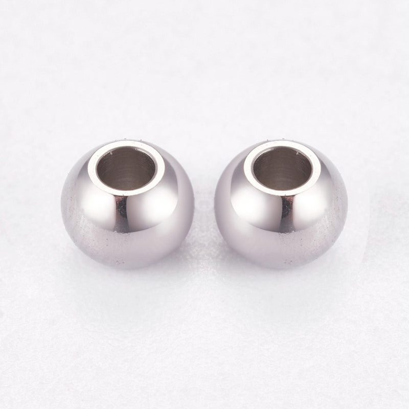 Stainless Steel Smooth Round Spacer Beads