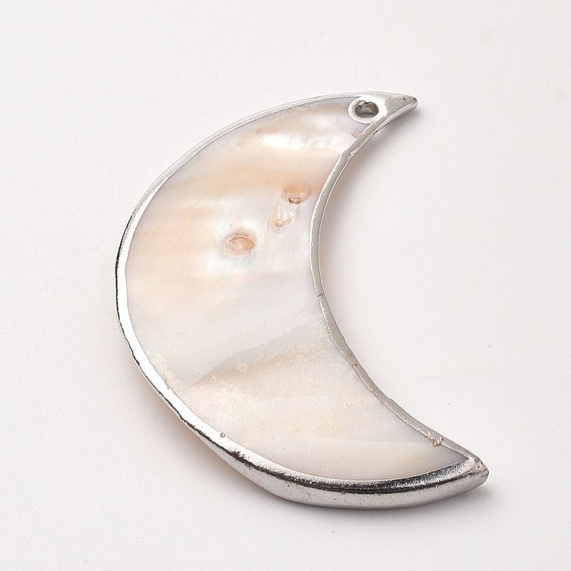 Freshwater Shell Moon Plated Pendant